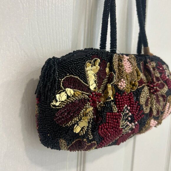 From India to You Beaded Sequin Floral Black Bag Tik Tok Viral New Release NWT - Picture 4 of 6